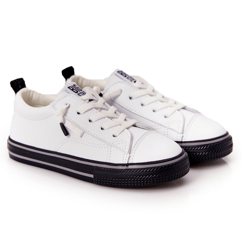 Tênis de couro ecológico infantil Big Star HH374037 branco