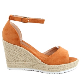 Sandálias com alpargatas em cunhas camelo 888-89 Camel marrom