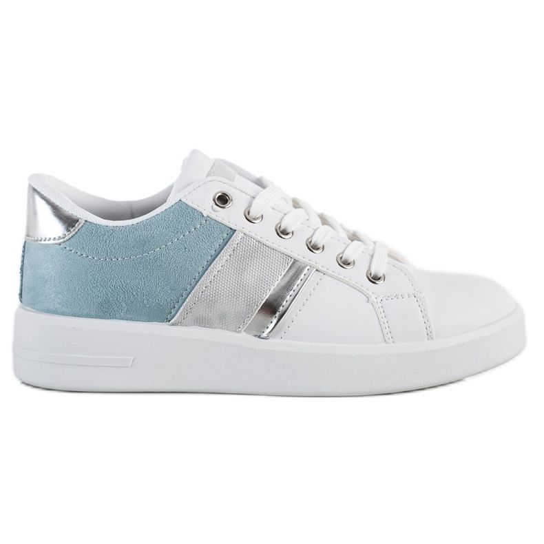 SHELOVET Calçado desportivo com aplicação de camurça branco azul SHELOVET Calçado desportivo com aplicação de camurça branco azul