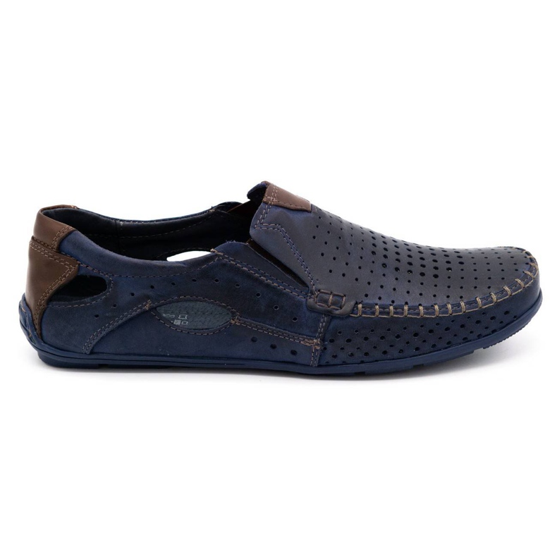 Mario Pala Sapatos masculinos mocassins 901 verão grão azul marinho castanho