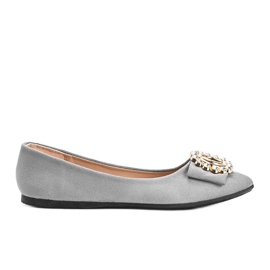 Bailarinas cinzentas decoradas com pedras Ciara cinza Bailarinas cinzentas decoradas com pedras Ciara cinza
