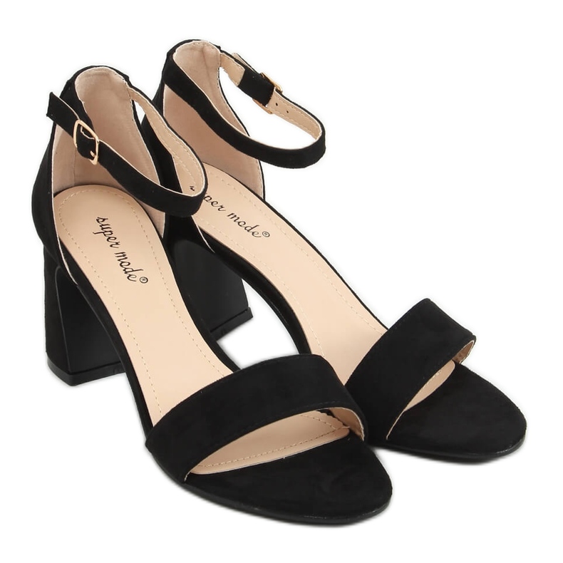 Sandálias pretas de salto alto 8741 Pretas preto