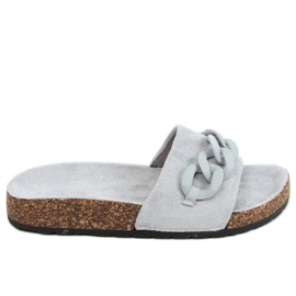 Chinelos Gray Cork com corrente DZ907 Gray cinza