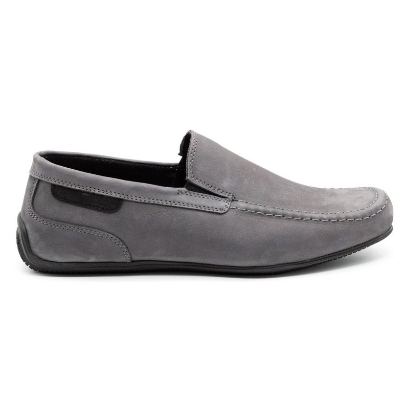 Polbut Mocassins de couro masculino 2105 cinza