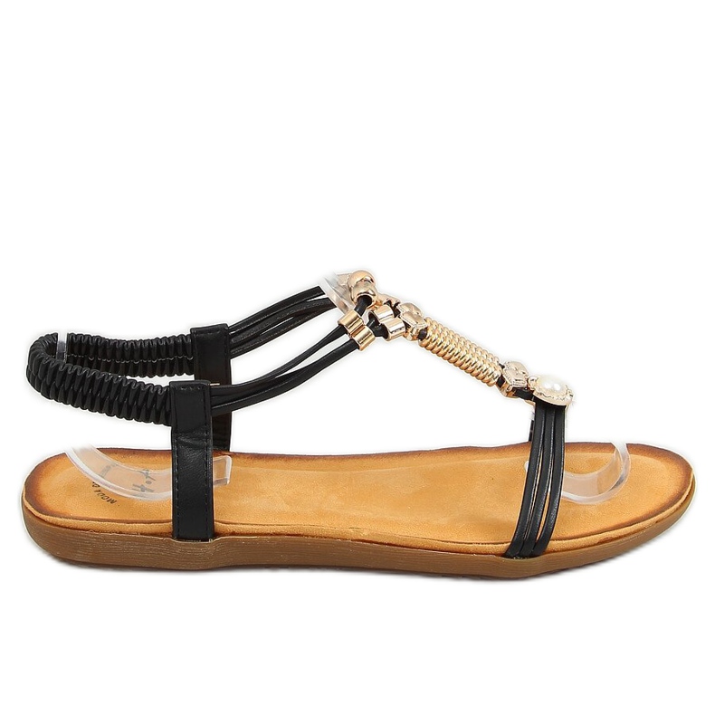 Sandálias femininas negras H075 Negro preto