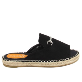 Sapatilhas alpercatas pretas com fivela 8294 Preto Sapatilhas alpercatas pretas com fivela 8294 Preto