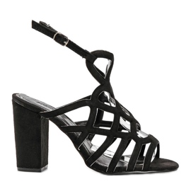 Sandálias pretas com orifícios no poste Imani preto