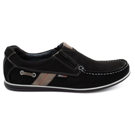 Kampol Mocassins masculinos abertos para o verão 53/3 / P pretos bege Kampol Mocassins masculinos abertos para o verão 53/3 / P pretos bege