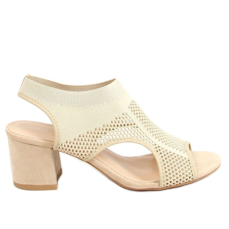 Sandálias meia bege de salto alto 8044 bege
