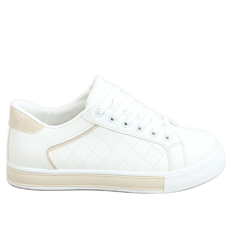 Tênis feminino branco e bege A88-86 Bege