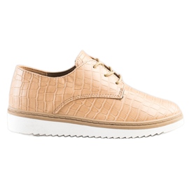 SHELOVET Sapatos com estampa de cobra marrom