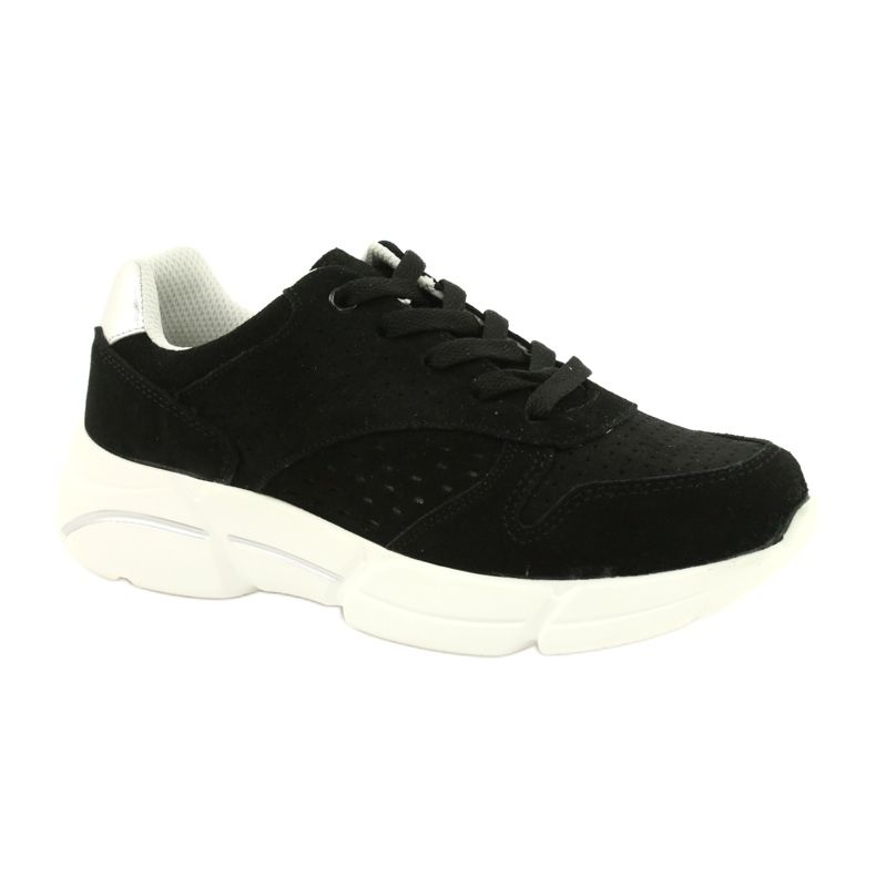 Filippo Sapatos esportivos de couro de camurça feminina negra DP2156/21 preto