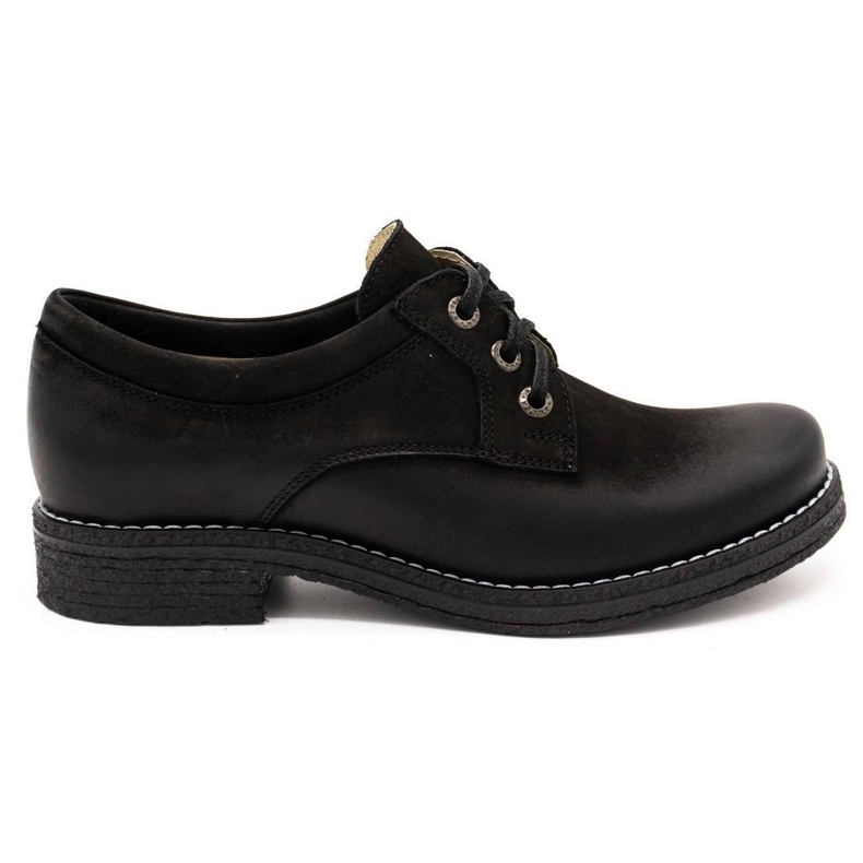 ButBal Sapatos de couro feminino 656B preto