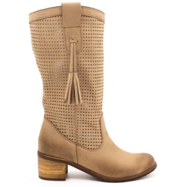 Olivier Botas com aberturas femininas D44 bege