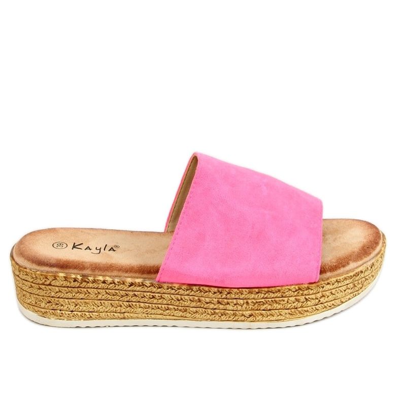 Chinelos femininos fúcsia 38846 Pêssego fluorescente multicolorido rosa