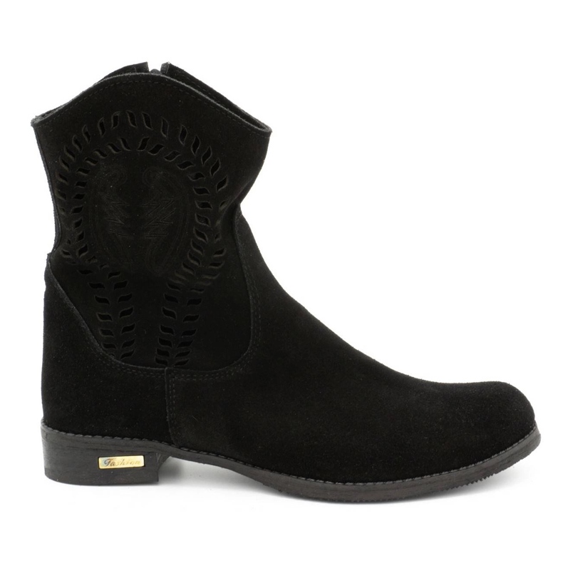 Olivier Botas femininas Cassie com bordas pretas preto Olivier Botas femininas Cassie com bordas pretas preto