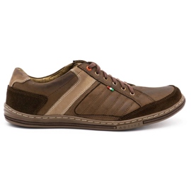 Sapatos masculinos de couro Olivier 236GT marrom