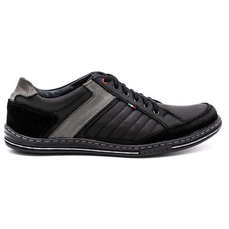 Sapatos de couro masculino Olivier 236GT preto