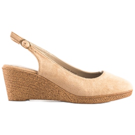 Goodin Bombas de cunha confortáveis marrom