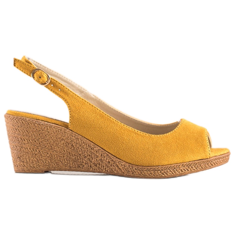 Goodin Sandálias casuais de cunha amarelo