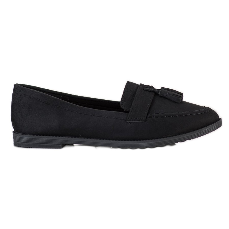 SHELOVET Mocassins casuais com franjas preto