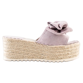 SHELOVET Chinelos na plataforma com um laço roxo