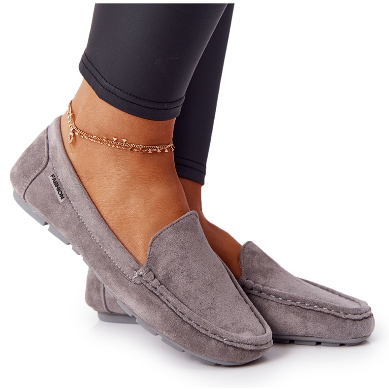 PH1 Mocassins de camurça feminino cinza San Marino