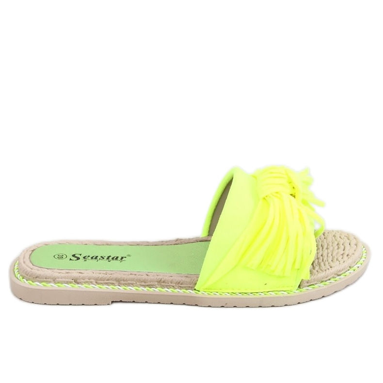 Chinelos femininos CK159 amarelo neon