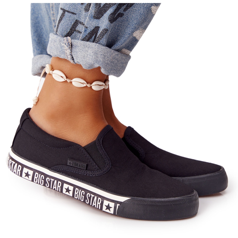 Tênis feminino slip-on Big Star HH274012 preto