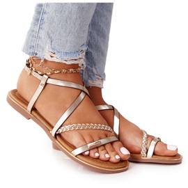 S.Barski Sandálias com trança S. Bararski 152-1 Ouro dourado