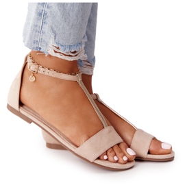 S.Barski Sandálias de camurça elegantes S. Bararski 541-7 Bege