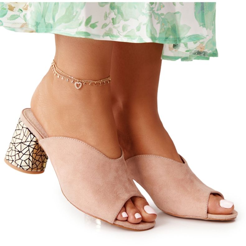 Salto alto em camurça S.Barski C420-15 Bege