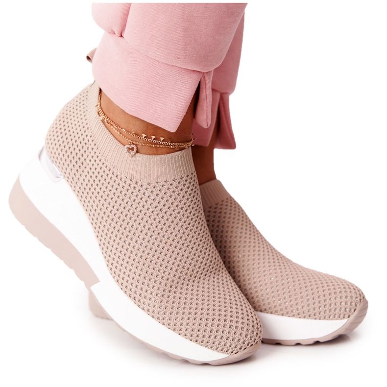 Tênis Openwork Slip-On On Wedge Beige Harmony bege branco Tênis Openwork Slip-On On Wedge Beige Harmony bege branco