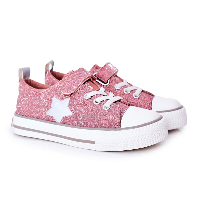Tênis infantil com velcro Big Star rosa HH374027