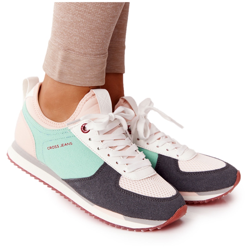 Calçados esportivos com espuma de memória Cross Jeans HH2R4049C verde-rosa Calçados esportivos com espuma de memória Cross Jeans HH2R4049C verde-rosa