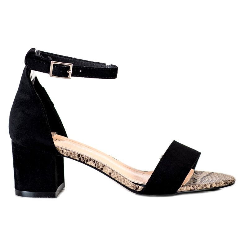 Sandálias em poste baixo Sergio Leone SK839 bege castanho preto