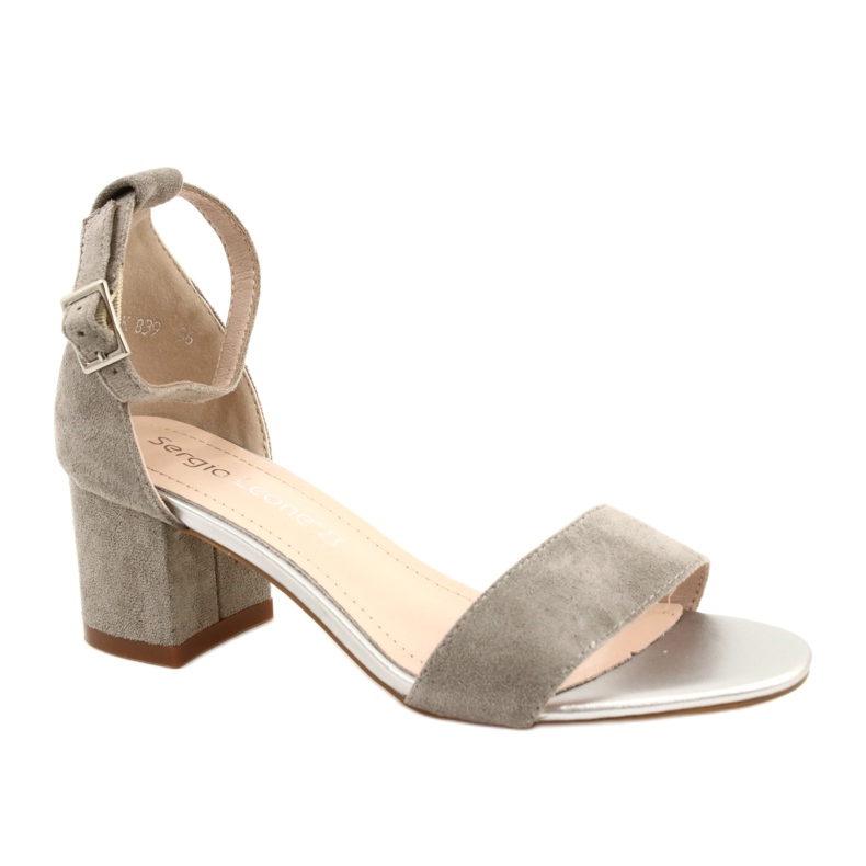 Sergio Leone Sandálias em um pilar Eco SK839 Silver prata