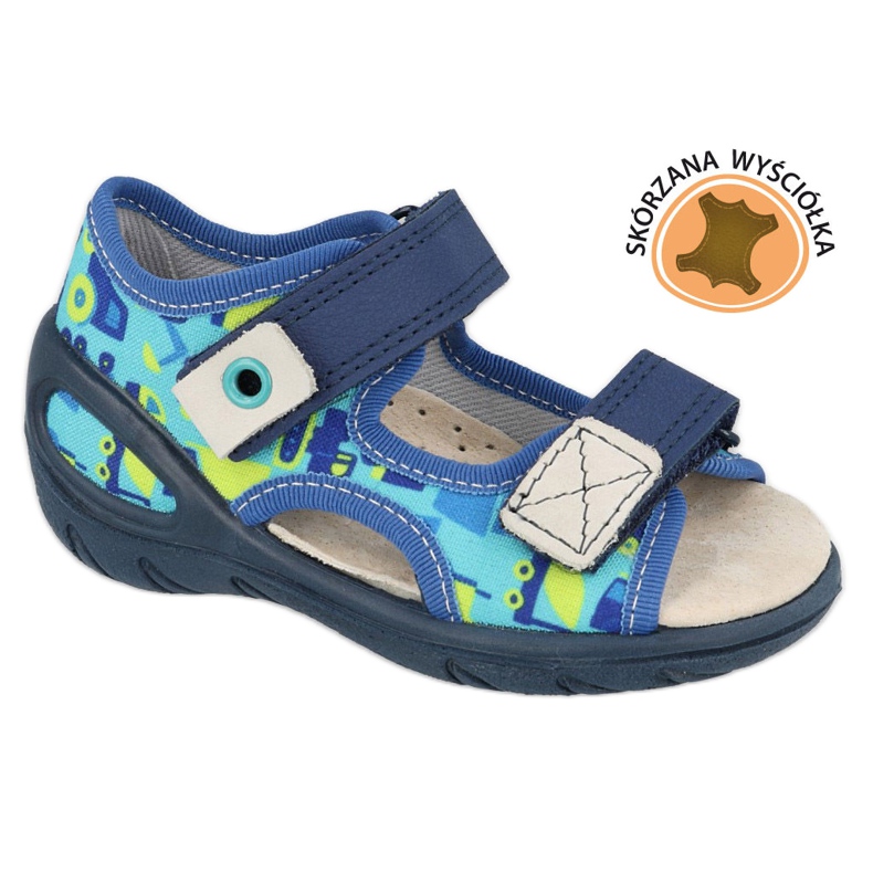 Sapatos infantis Befado pu 065X156 azul marinho azul verde