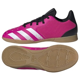 Adidas Predator Freak .4 In Sala Jr FW7539 chuteiras multicolorido rosas e roxos
