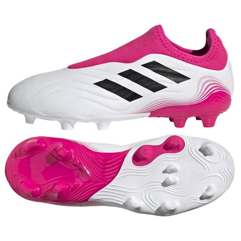 Chuteiras Adidas Copa Sense.3 Fg Ll Jr FX1983 azul marinho, branco, rosa branco