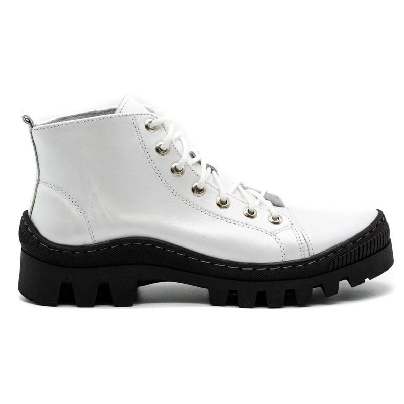 Polbut Botas femininas de couro D1 brancas branco