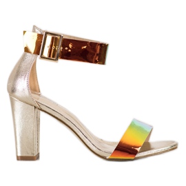 Goodin Sandálias em barra com efeito holo dourado Goodin Sandálias em barra com efeito holo dourado