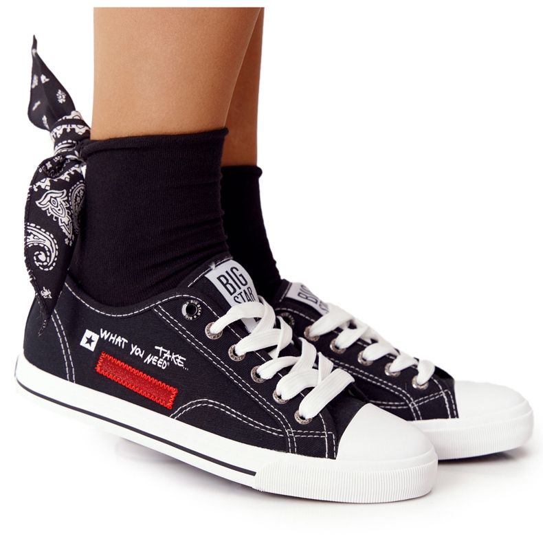 Tênis feminino com big star FF274082 preto