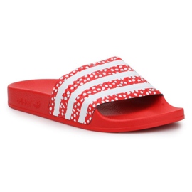 Chinelos Adidas adilette W FX5921 branco vermelho