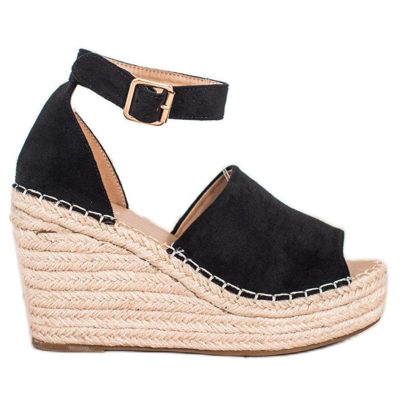 SHELOVET Sandálias Black Wedge preto