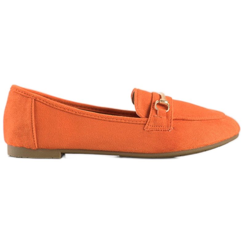 Anesia Paris Mocassins elegantes de camurça laranja