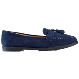 SHELOVET Mocassins casuais com franjas azul marinho azul