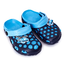 Chinelos de espuma infantil crocs azul marinho Júpiter azul-marinho