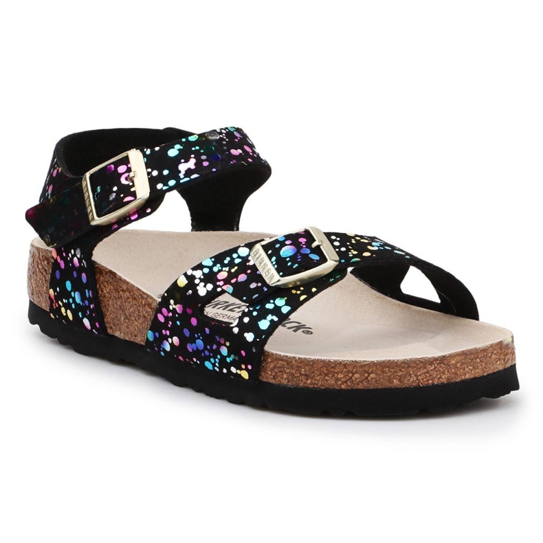 Sandálias Birkenstock Rio Kids 1019707 preto amarelo