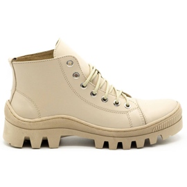 Polbut Botas femininas de couro D1 bege